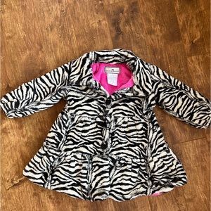 American Widgeon girls comfy fur zebra fancy dress coat/ jacket size 4t